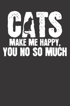 Notebook: Cats Make Me Happy Vintage Gift Dot Grid 6x9 120 Pages