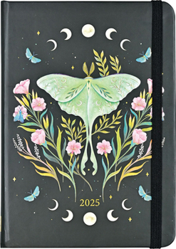 Calendar 2025 Luna Moth Weekly Planner (16 Months, Sept 2024 to Dec 2025) Book