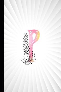 P: Monogram Initial Composition Notebook Watercolor & Floral Botanical Drawings Personalized Notebook for Girls & Women