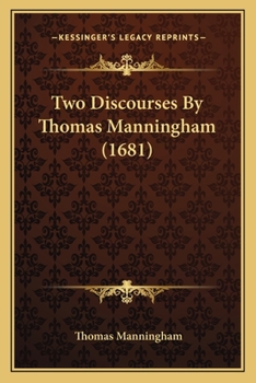 Paperback Two Discourses By Thomas Manningham (1681) Book