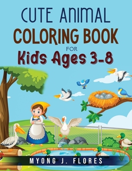 Paperback Cute Animal Coloring Book For Kids Ages 3-8 Book