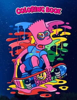 Paperback Coloring Book: Trippin Skating Bart, Children Coloring Book, 100 Pages to Color Book