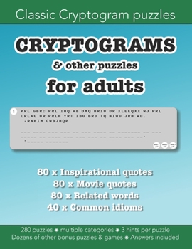 Paperback Cryptograms & other puzzles for adults: Education resources by Bounce Learning Kids Book