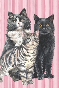 The Cat Lover Collection: Housecat Trio Watercolor No. 3 (Blank Lined Journal)