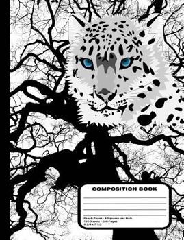 Paperback Snow Leopard Composition Notebook 200 Graph Paper Pages Book