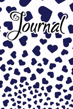 Paperback Journal: Journal for women to write in Midnight Dark Blue Falling Hearts Book