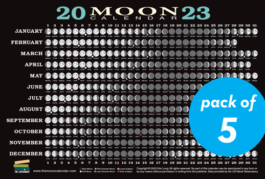 Cards 2023 Moon Calendar Card (5 Pack): Lunar Phases, Eclipses, and More! Book
