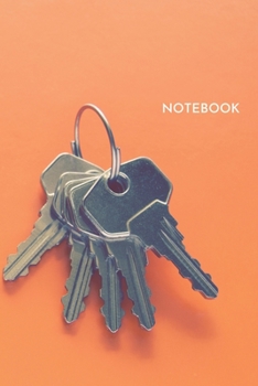 Paperback Notebook: Keys Blank Lined College Ruled Notebook 6x9 Inches 100 Pages Orange Background Book