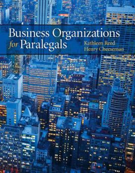 Paperback Business Organizations for Paralegals Book