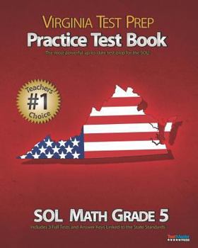 Paperback VIRGINIA TEST PREP Practice Test Book SOL Math Grade 5 Book