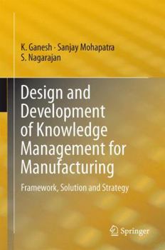 Hardcover Design and Development of Knowledge Management for Manufacturing: Framework, Solution and Strategy Book