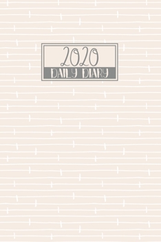 Paperback 2020 Daily Diary: A5 Day on a Page to View Full DO1P Planner Lined Writing Journal - Neutral Tan Thin Stripes Pattern Book