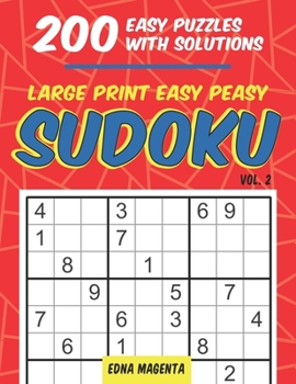 Paperback Large Print Easy Peasy Sudoku Vol 2: 200 easy puzzles with solutions plaid style [Large Print] Book