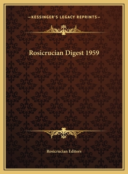 Hardcover Rosicrucian Digest 1959 Book