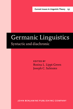 Hardcover Germanic Linguistics: Syntactic and Diachronic Book