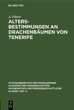 Hardcover Altersbestimmungen an Drachenbäumen Von Tenerife [German] Book