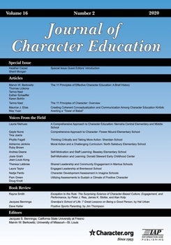 Paperback Journal of Character Education Volume 16 Number 2 2020 Book