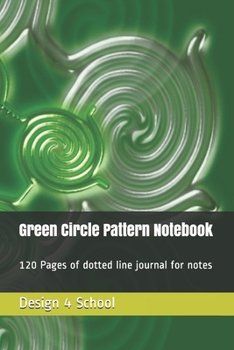 Paperback Green Circle Pattern Notebook: 120 Pages of dotted line journal for notes Book