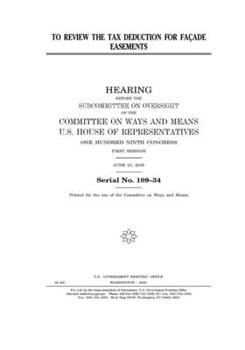 Paperback To review the tax deduction for fa?ade easements Book