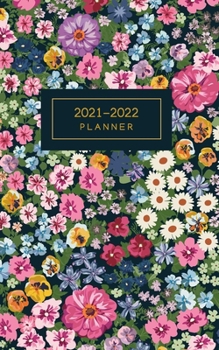 2021-2022 Planner: 5" x 8" Academic Year Weekly & Monthly Planner Colorful Floral - Small Purse Diary