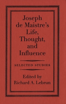 Hardcover Joseph de Maister: An Intellectual Militant Book