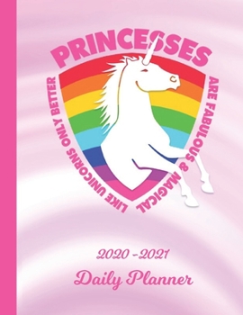 Daily Planner: Princesses Pink 1 Year Organizer (12 Months) | 2020 - 2021 Planning | Appointment Calendar Schedule | 365 Pages for Planning | January ... | Plan Each Day, Set Goals & Get Stuff Done