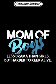 Composition Notebook: Mom Of Boys Less Drama Than Girls Mother Mommy  Journal/Notebook Blank Lined Ruled 6x9 100 Pages