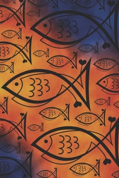 Notebook: Fish symbol, Christian symbols, jesus fish symbol, spiritual diary, notebook with fish. Format A5, 120 pages, discreet light grey lined.