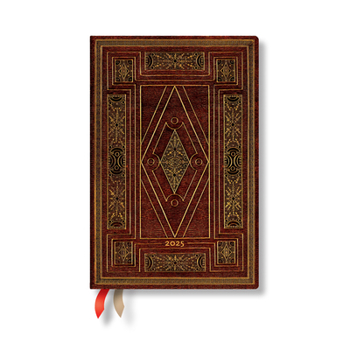 Calendar Paperblanks 2025 Weekly Planner First Folio Shakespeare Library 12-Month Mini Horizontal Elastic Band 160 Pg 100 GSM Book