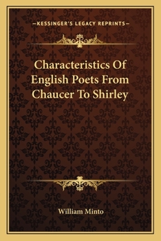 Paperback Characteristics Of English Poets From Chaucer To Shirley Book