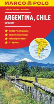 Map Argentina, Chile Marco Polo Map (Uruguay) Book