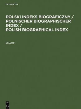 Hardcover Polski Indeks Biograficzny / Polnischer Biographischer Index / Polish Biographical Index (German Edition) [German] Book