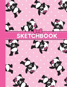 Paperback Sketchbook: Cute Blank Notebook for Sketching and Picture Space with Funny Kawaii Dabbing Panda Bear and Dot Pattern, Unlined Pape Book