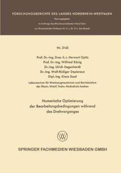 Paperback Numerische Optimierung Der Bearbeitungsbedingungen Während Des Drehvorganges [German] Book