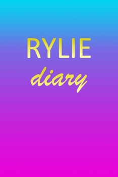 Paperback Rylie: Journal Diary Personalized First Name Personal Writing Letter R Blue Purple Pink Gold Effect Cover Daily Diaries for J Book