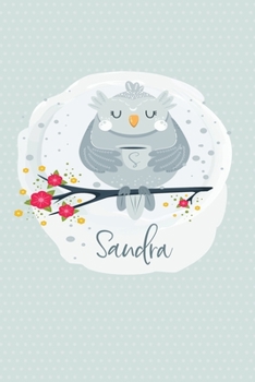 Sandra: Dot Grid Journal Personalized Name Notebook (Whimsical Owl Diaries)