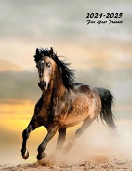 Paperback 2021-2025 Five Year Planner: Large 60-Month Monthly Planner (Wild Stallion) Book