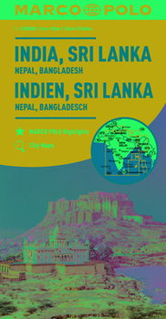 Map India, Sri Lanka, Nepal, Bangladesh Marco Polo Map Book