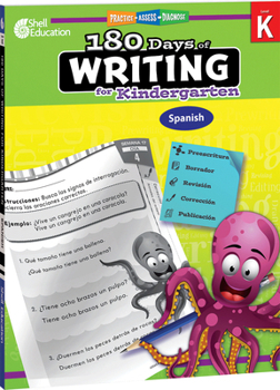 Paperback 180 Days of Writing for Kindergarten (Spanish): Practice, Assess, Diagnose [Spanish] Book