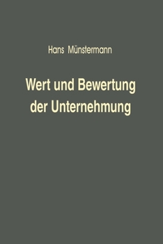 Paperback Wert und Bewertung der Unternehmung [German] Book