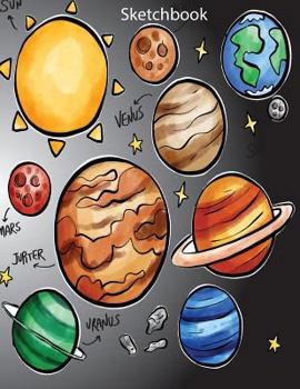 Paperback Sketchbook: Sketchbook solar system compositio black color 8.5" X 11", Personalized Artist Sketchbook: 110 pages, Sketching, Drawi Book