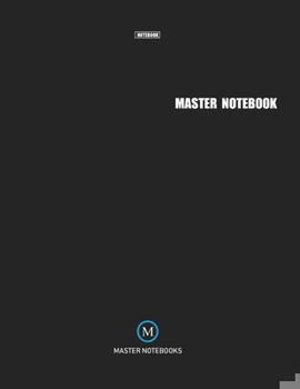 Paperback Notebook: Master Notebook: Lined Notebook - Large (8.5 x 11 inches) - 100 Pages - Black Glossy Cover Book