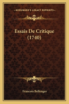 Paperback Essais De Critique (1740) [French] Book