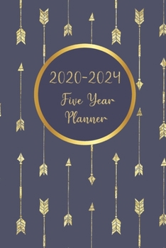Paperback 2020-2024 Five Year Planner: Stylish Arrows Pocket Planner Monthly Agenda January 2020 To December 2024 60 Months Calendar Schedule Organizer Book