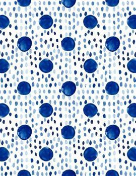Paperback Big Fat Journal Notebook Indigo Blue Ink Spots and Dots: 300 Plus Pages, Jumbo Sized Plain, Blank Unlined Journal Notebook For Journaling, Writing, Pl Book