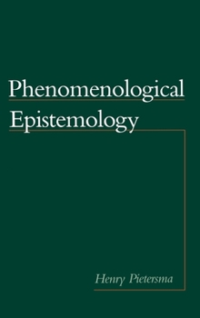 Hardcover Phenomenological Epistemology Book