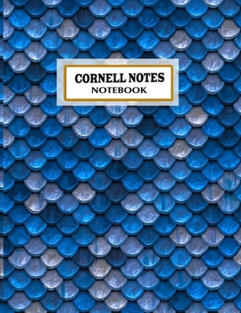 Cornell Notes Notebook: Pretty mermaid blue color Cornell Note Paper Notebook. Cute Girly Large College Ruled Medium Lined Journal Note Taking System ... pages large(8.5x11)inches