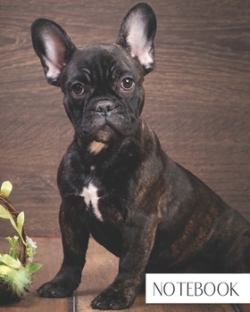 Paperback Notebook: Large College Ruled Notebook for Everyday Use Cute Black French Bulldog Puppy Book