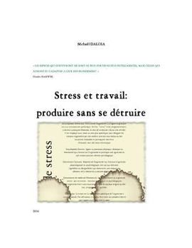 Paperback Stress et travail: produire sans se détruire [French] Book