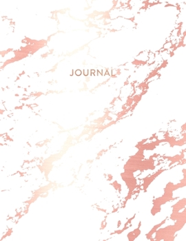 Journal: Beautiful White Marble and Rose Gold | 8.5 x 11, Wide Ruled Pages | Gift for Women and Teen Girls